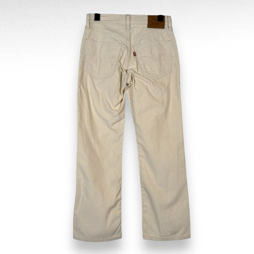 Levis Middy Ankle Bootcut Corduroy Jeans Pants Cream Casual Neutral Size 24 - Picture 9 of 14